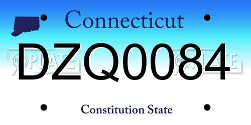DZQ0084 Connecticut License Plate