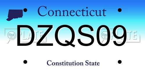 DZQS09 Connecticut License Plate