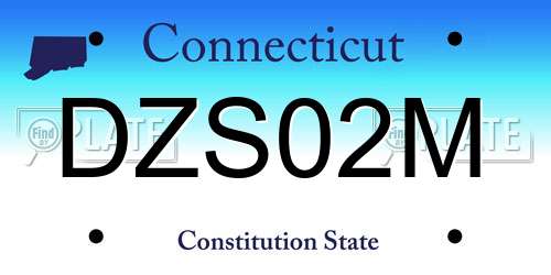 DZS02M Connecticut License Plate