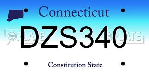 DZS340 Connecticut License Plate