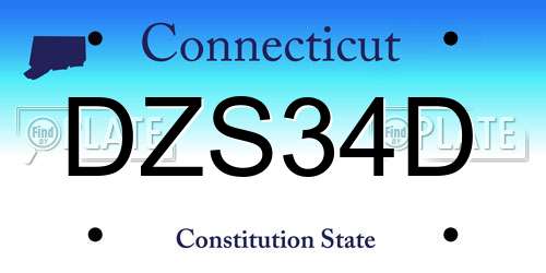 DZS34D Connecticut License Plate