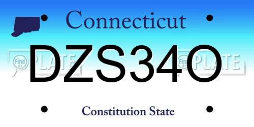 DZS34O Connecticut License Plate