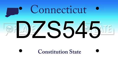 DZS545 Connecticut License Plate