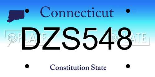 DZS548 Connecticut License Plate