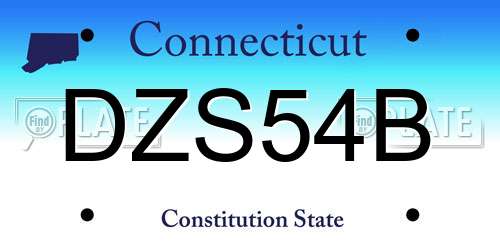 DZS54B Connecticut License Plate