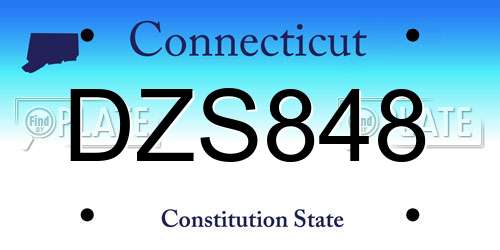 DZS848 Connecticut License Plate