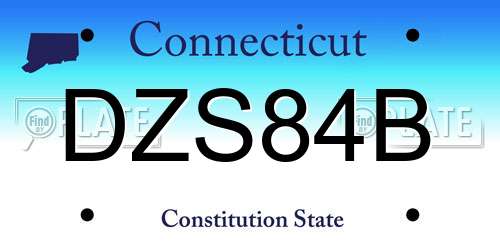 DZS84B Connecticut License Plate