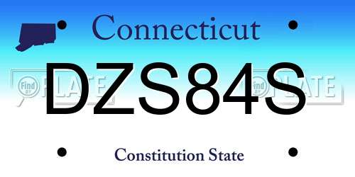 DZS84S Connecticut License Plate