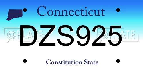 DZS925 Connecticut License Plate
