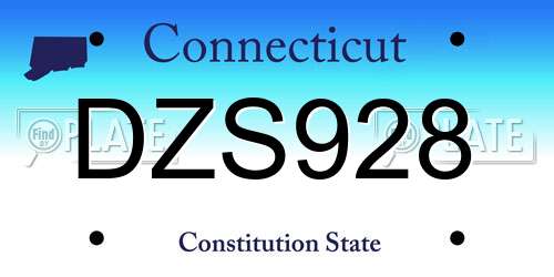 DZS928 Connecticut License Plate