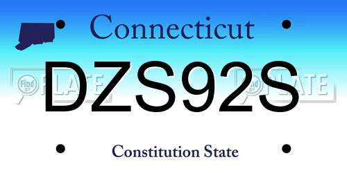 DZS92S Connecticut License Plate