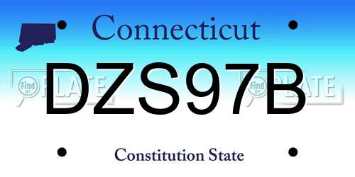 DZS97B Connecticut License Plate