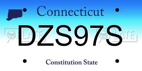 DZS97S Connecticut License Plate
