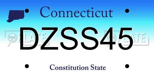 DZSS45 Connecticut License Plate