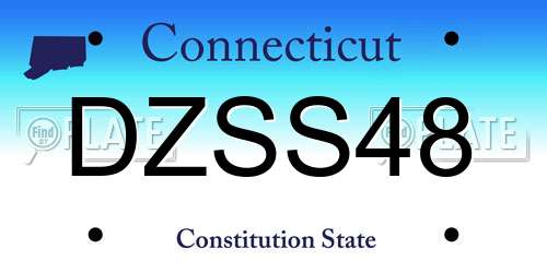 DZSS48 Connecticut License Plate