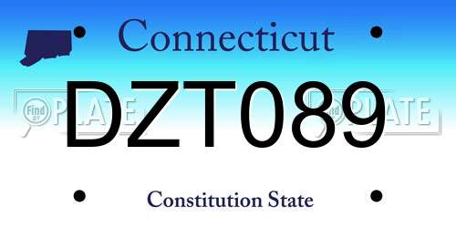 DZT089 Connecticut License Plate