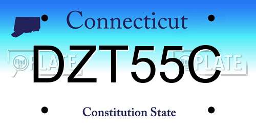 DZT55C Connecticut License Plate