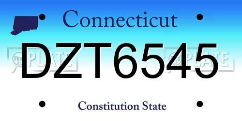DZT6545 Connecticut License Plate