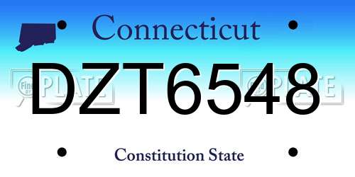 DZT6548 Connecticut License Plate