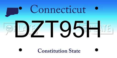 DZT95H Connecticut License Plate