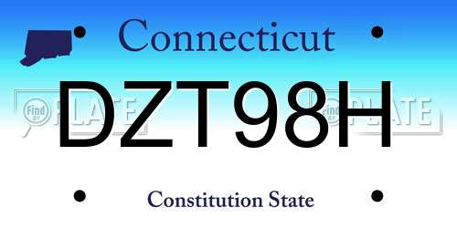 DZT98H Connecticut License Plate
