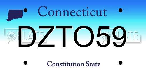DZTO59 Connecticut License Plate