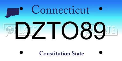 DZTO89 Connecticut License Plate