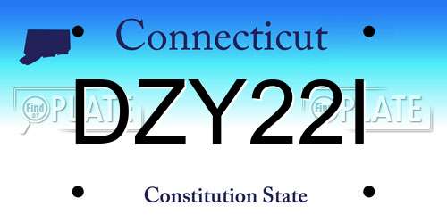 DZY22I Connecticut License Plate