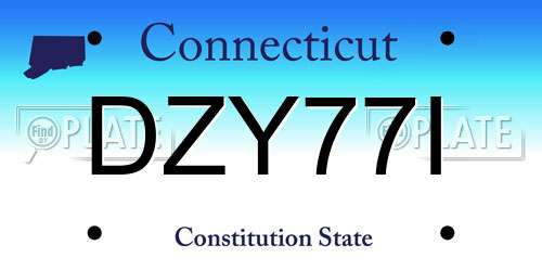 DZY77I Connecticut License Plate