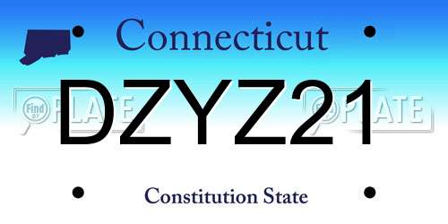 DZYZ21 Connecticut License Plate
