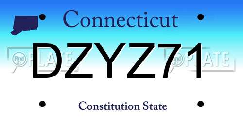 DZYZ71 Connecticut License Plate