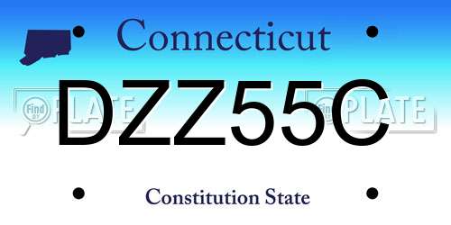 DZZ55C Connecticut License Plate