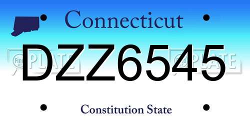 DZZ6545 Connecticut License Plate