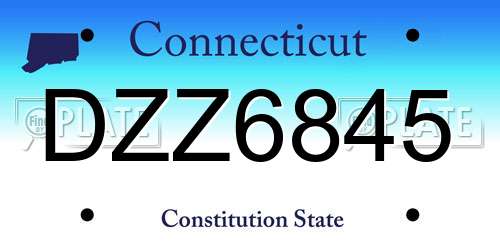 DZZ6845 Connecticut License Plate