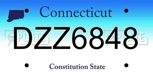 DZZ6848 Connecticut License Plate