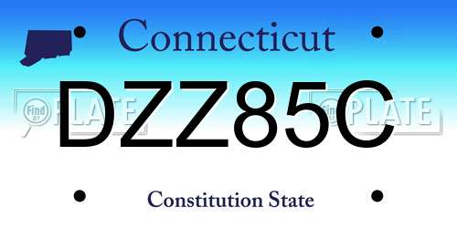 DZZ85C Connecticut License Plate