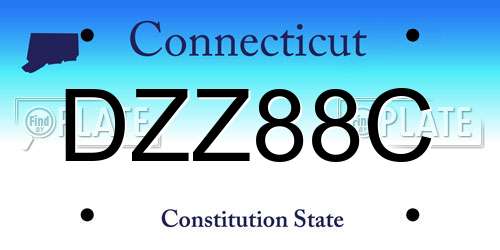 DZZ88C Connecticut License Plate