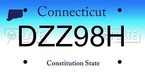 DZZ98H Connecticut License Plate