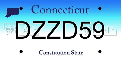 DZZD59 Connecticut License Plate