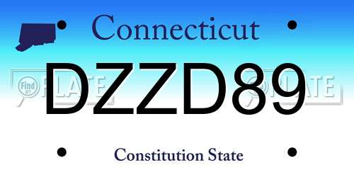 DZZD89 Connecticut License Plate