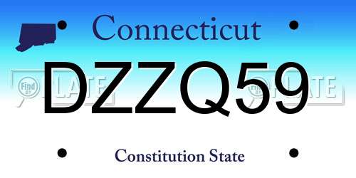 DZZQ59 Connecticut License Plate