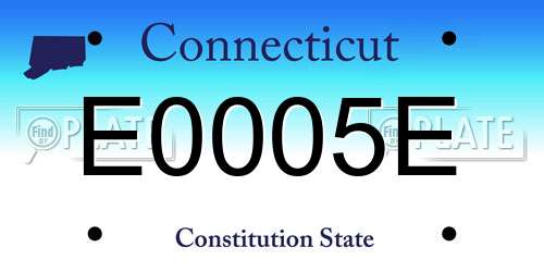 E0005E Connecticut License Plate