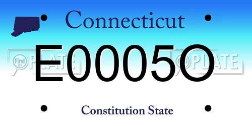 E0005O Connecticut License Plate