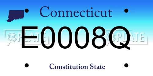E0008Q Connecticut License Plate