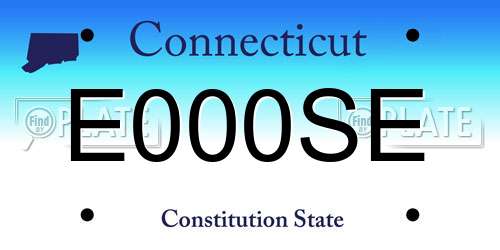 E000SE Connecticut License Plate