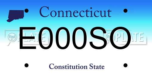E000SO Connecticut License Plate