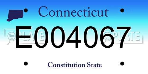 E004067 Connecticut License Plate