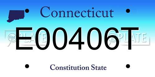 E00406T Connecticut License Plate