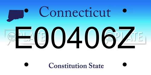 E00406Z Connecticut License Plate