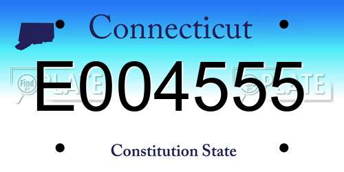 E004555 Connecticut License Plate